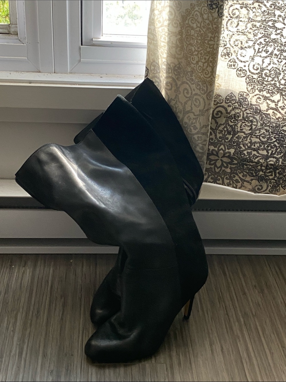 Lord & Taylor Black Over-the-Knee High-Heel Boots